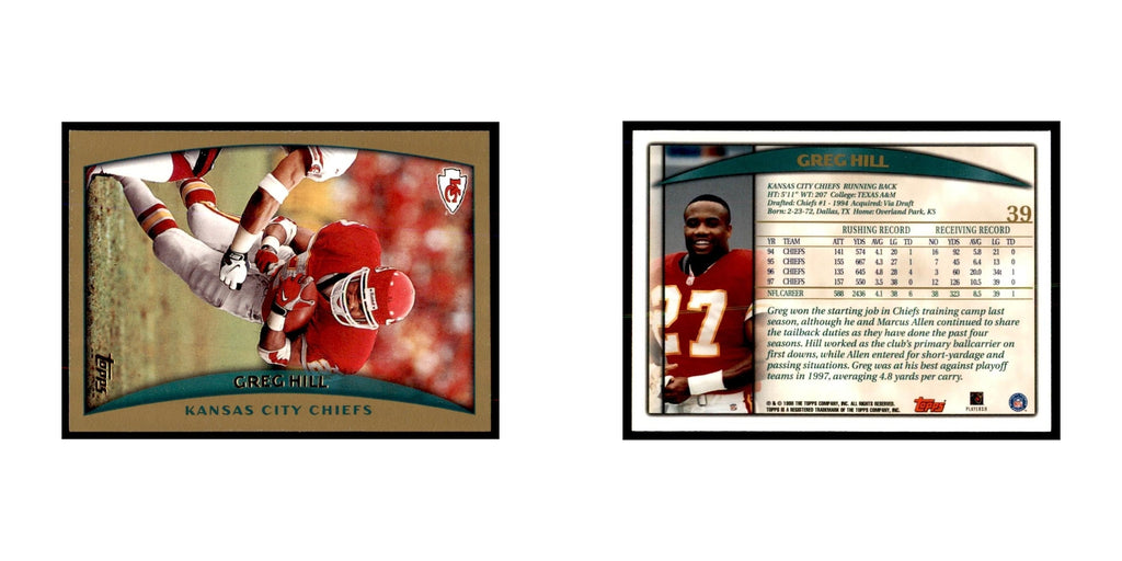 Greg Hill 1998 Topps #39 Football Cards Football Card NM