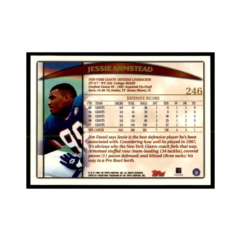 Jessie Armstead 1998 Topps #246 Football Cards Football Card NM