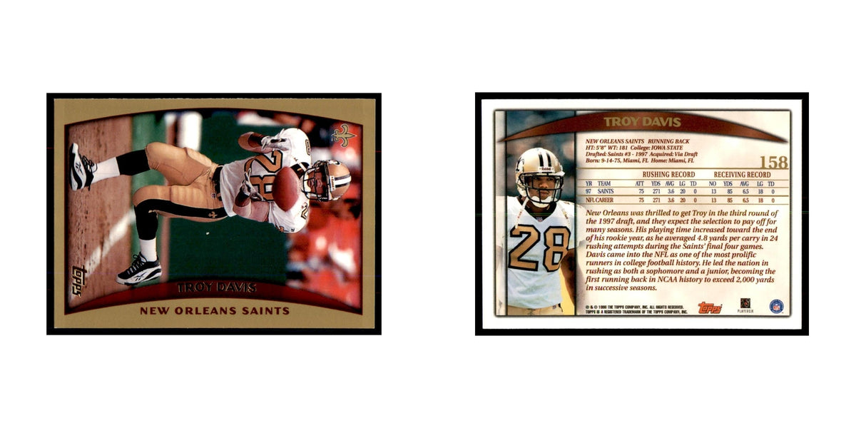 Troy Davis 1998 Topps #158 Football Cards Football Card NM