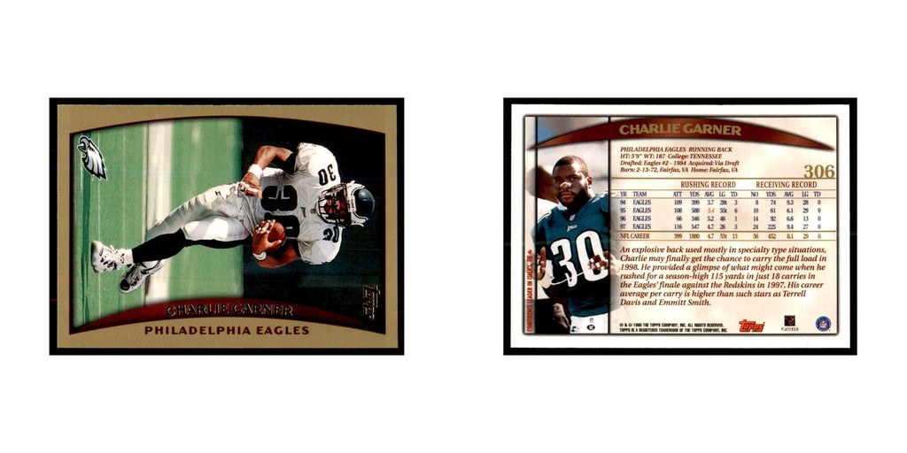 Charlie Garner 1998 Topps #306 Football Cards Football Card NM