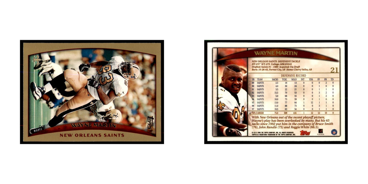 Wayne Martin 1998 Topps #21 Football Cards Football Card NM
