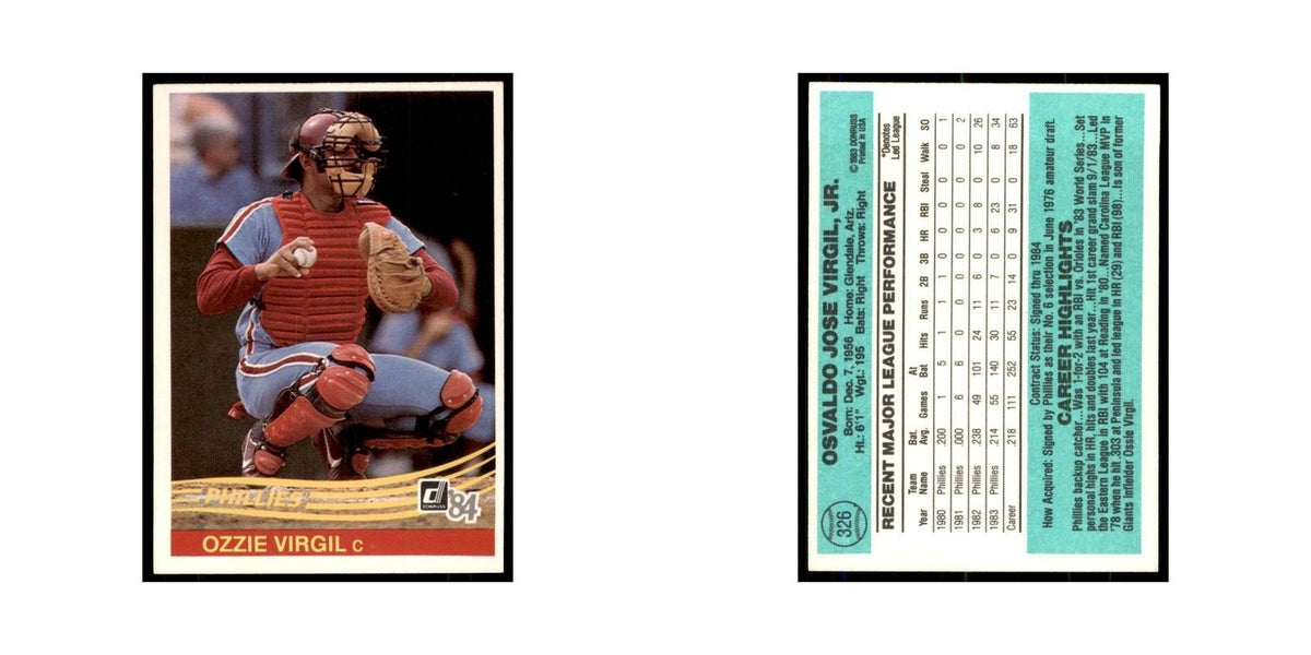 Ozzie Virgil 1984 Donruss #326 Philadelphia Phillies Baseball Card NM