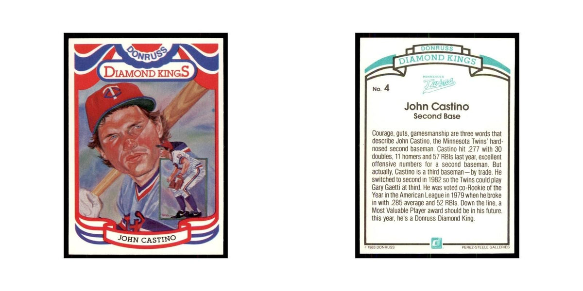 John Castino 1984 Donruss #4 Minnesota Twins Baseball Card NM