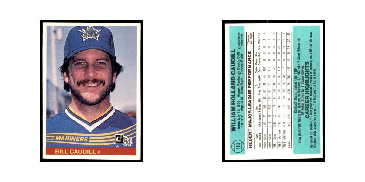 Bill Caudill 1984 Donruss #118 Seattle Mariners Baseball Card NM