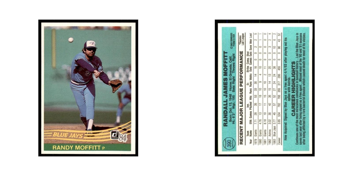 Randy Moffitt 1984 Donruss #390 Toronto Blue Jays Baseball Card NM