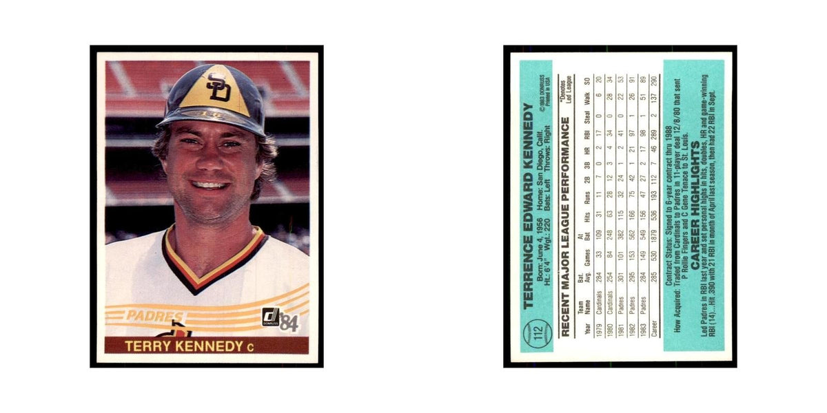 Terry Kennedy 1984 Donruss #112 San Diego Padres Baseball Card NM