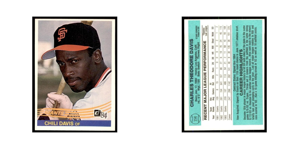 Chili Davis 1984 Donruss #114 San Francisco Giants Baseball Card NM