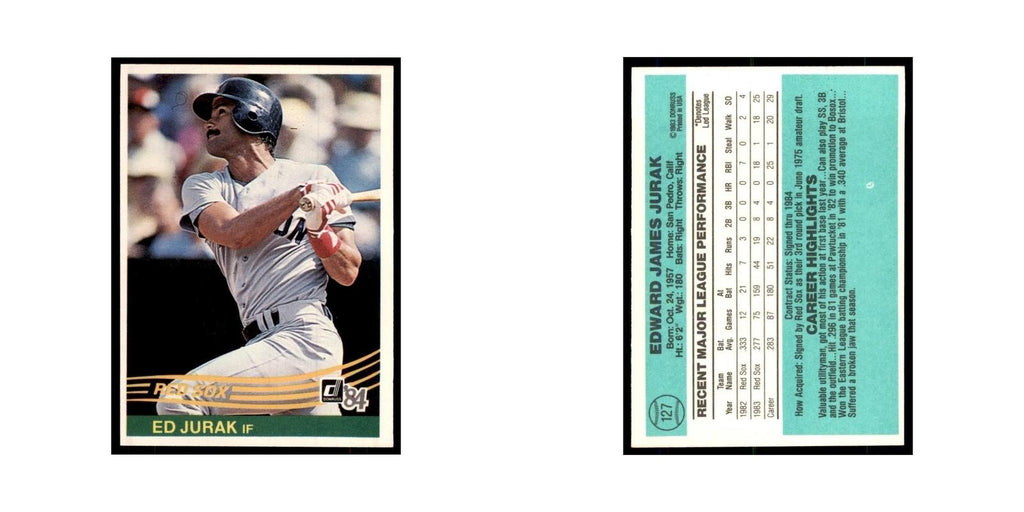Ed Jurak 1984 Donruss #127 Boston Red Sox Baseball Card NM