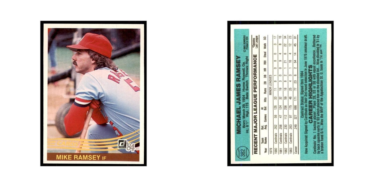 Mike Ramsey 1984 Donruss #382 St. Louis Cardinals Baseball Card NM