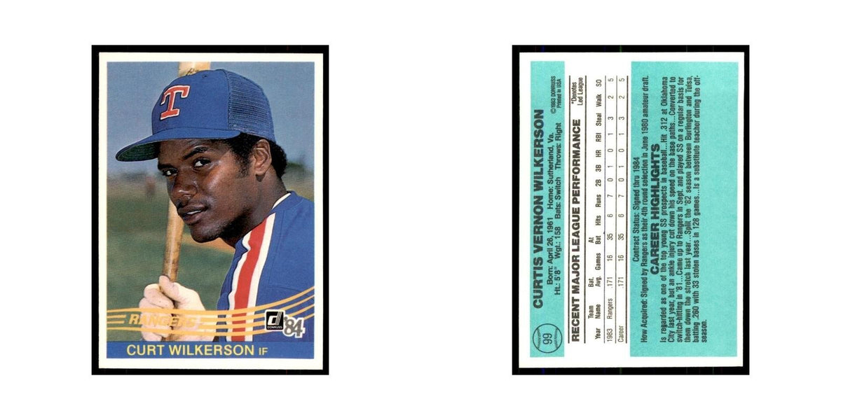 Curt Wilkerson Rookie 1984 Donruss #99 Texas Rangers Baseball Card NM