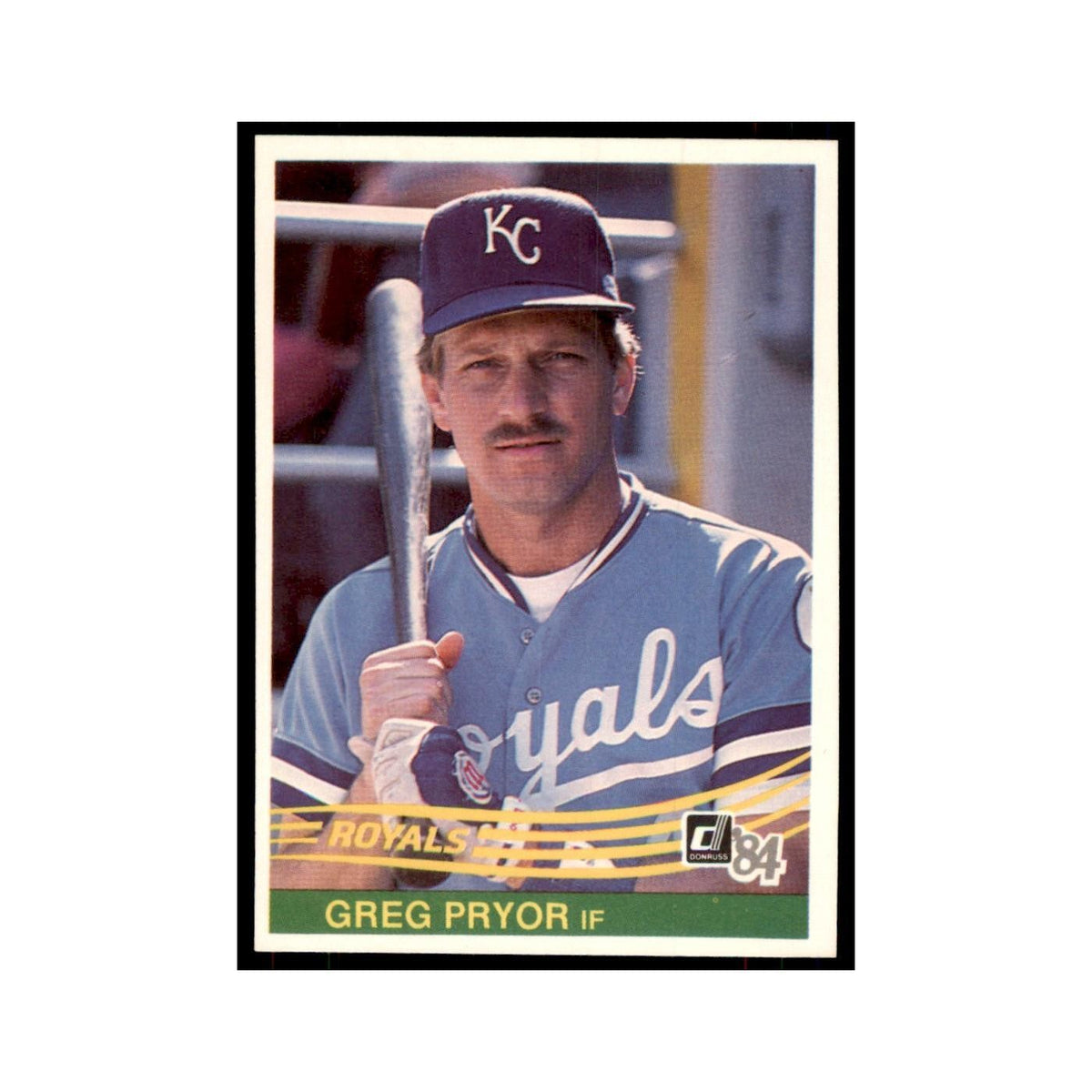 Greg Pryor 1984 Donruss #374 Kansas City Royals Baseball Card NM