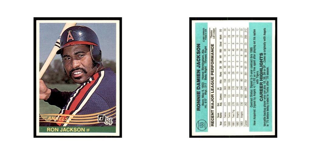 Ron Jackson 1984 Donruss #133 California Angels Baseball Card NM