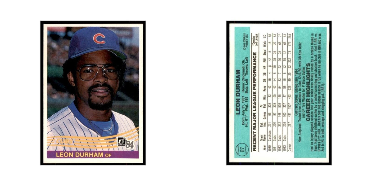 Leon Durham 1984 Donruss #67 Chicago Cubs Baseball Card NM