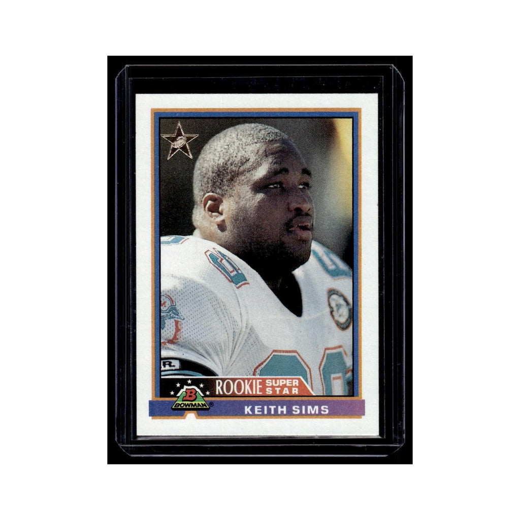 Keith Sims 1991 Bowman #6 Miami Dolphins Football Card NM