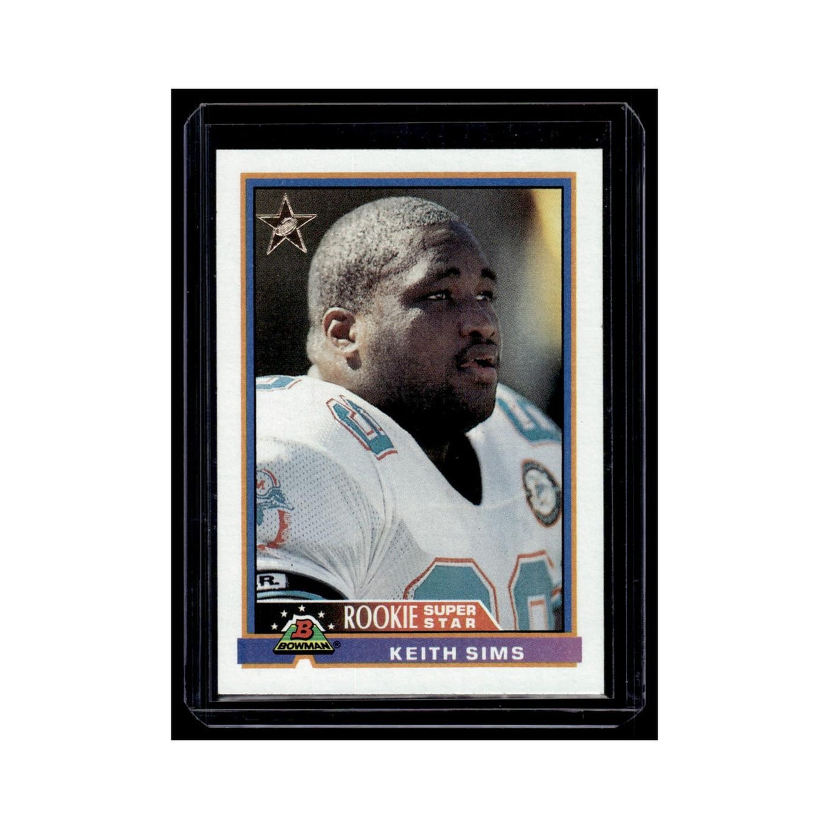 Keith Sims 1991 Bowman #6 Miami Dolphins Football Card NM
