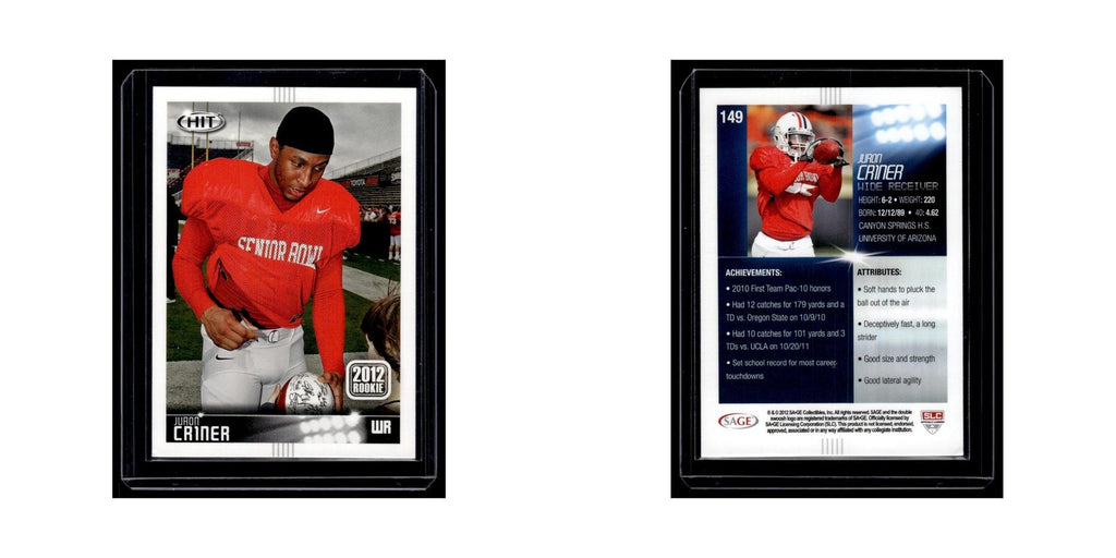 Juron Criner Rookie 2012 SAGE HIT #149 Arizona Wildcats Football Card NM