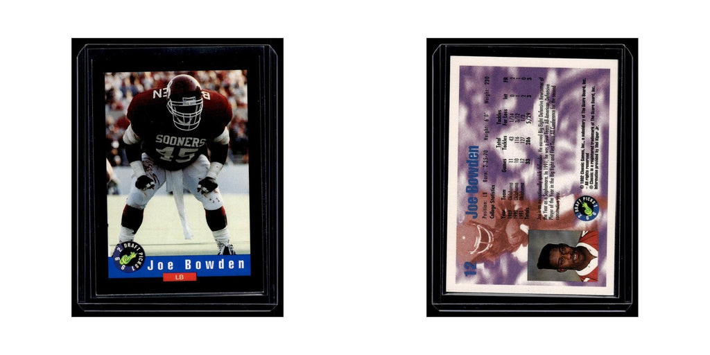 Joe Bowden 1992 Classic Draft Picks #12 Oklahoma Sooners Football Card NM