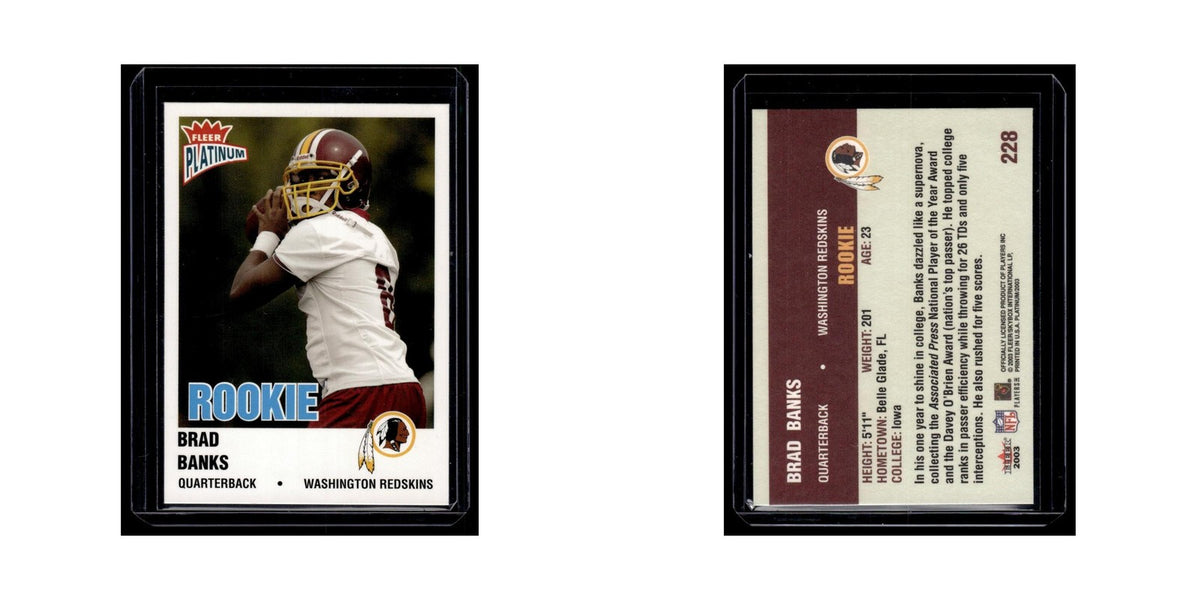 Brad Banks Rookie 2003 Fleer Platinum #228 Washington Redskins Football Card NM