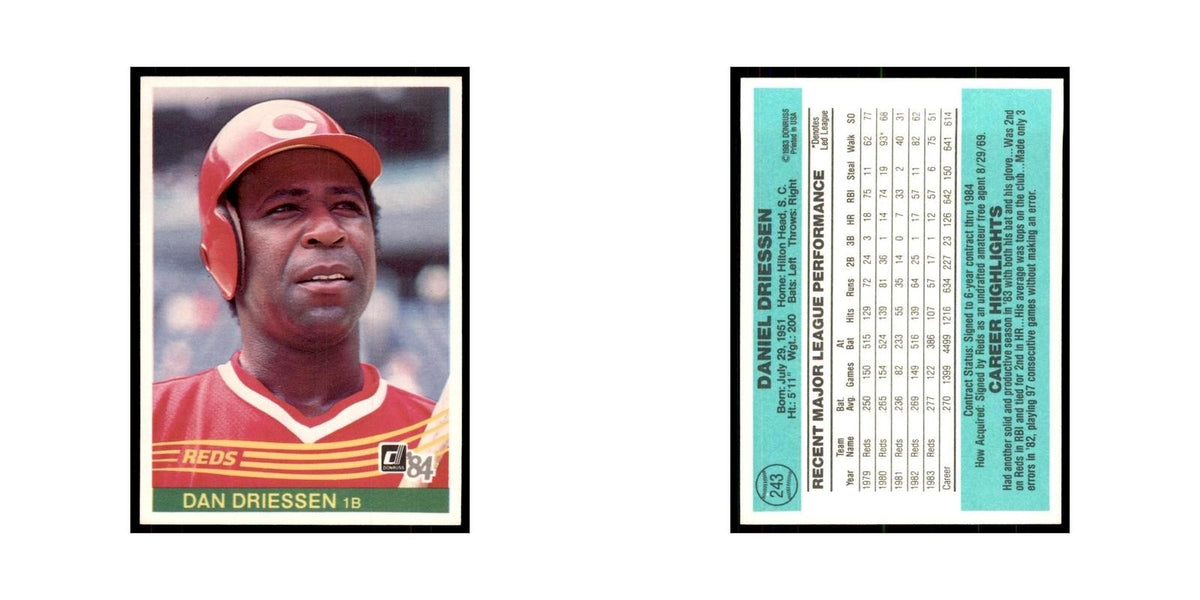 Dan Driessen 1984 Donruss #243 Cincinnati Reds Baseball Card NM