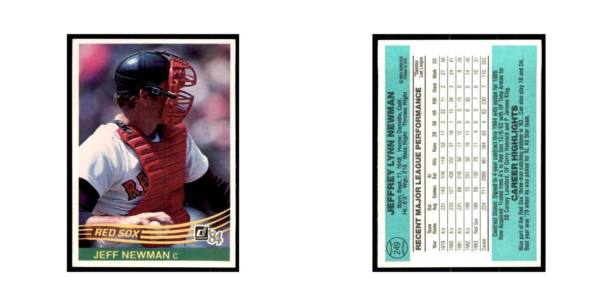 Jeff Newman 1984 Donruss #249 Boston Red Sox Baseball Card NM