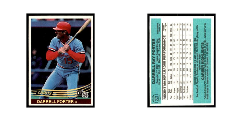 Darrell Porter 1984 Donruss #303 St. Louis Cardinals Baseball Card NM