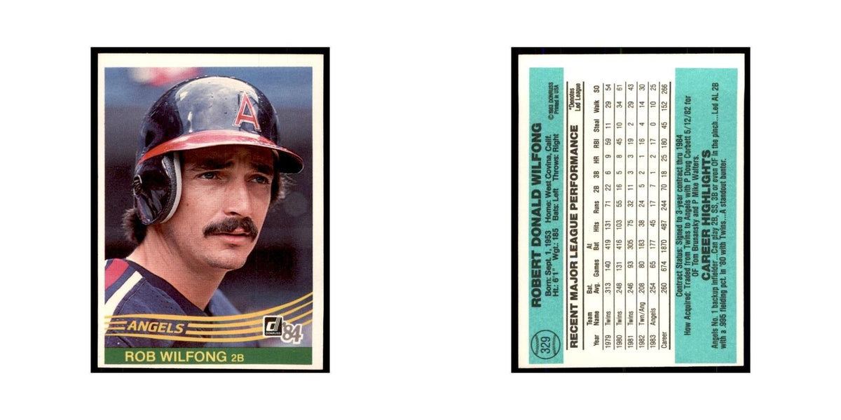 Rob Wilfong 1984 Donruss #329 California Angels Baseball Card NM