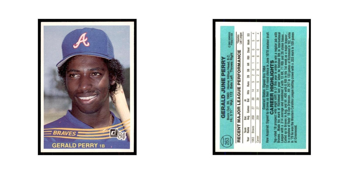 Gerald Perry Rookie 1984 Donruss #263 Atlanta Braves Baseball Card NM