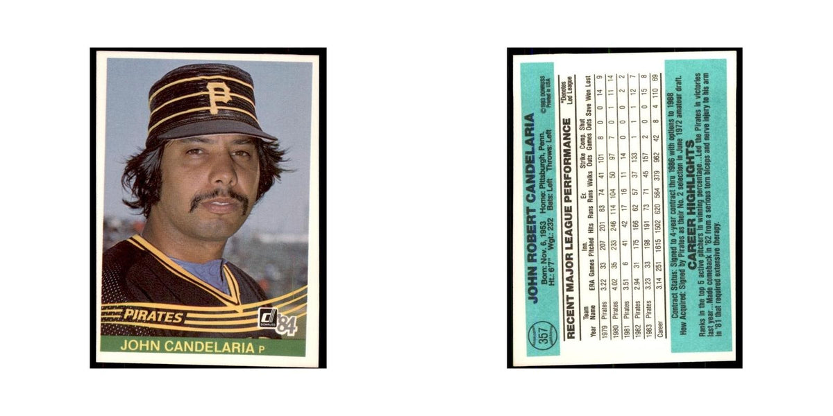 John Candelaria 1984 Donruss #357 Pittsburgh Pirates Baseball Card NM