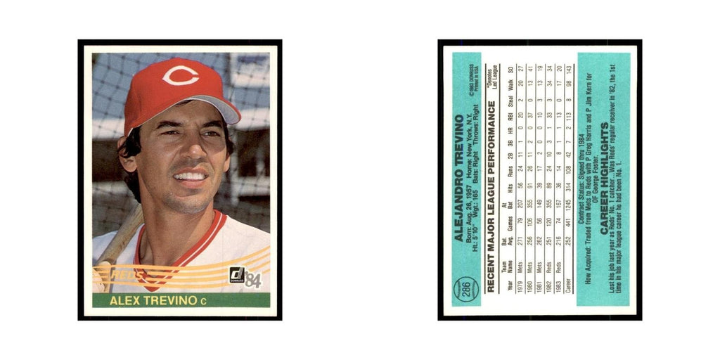 Alex Trevino 1984 Donruss #286 Cincinnati Reds Baseball Card NM