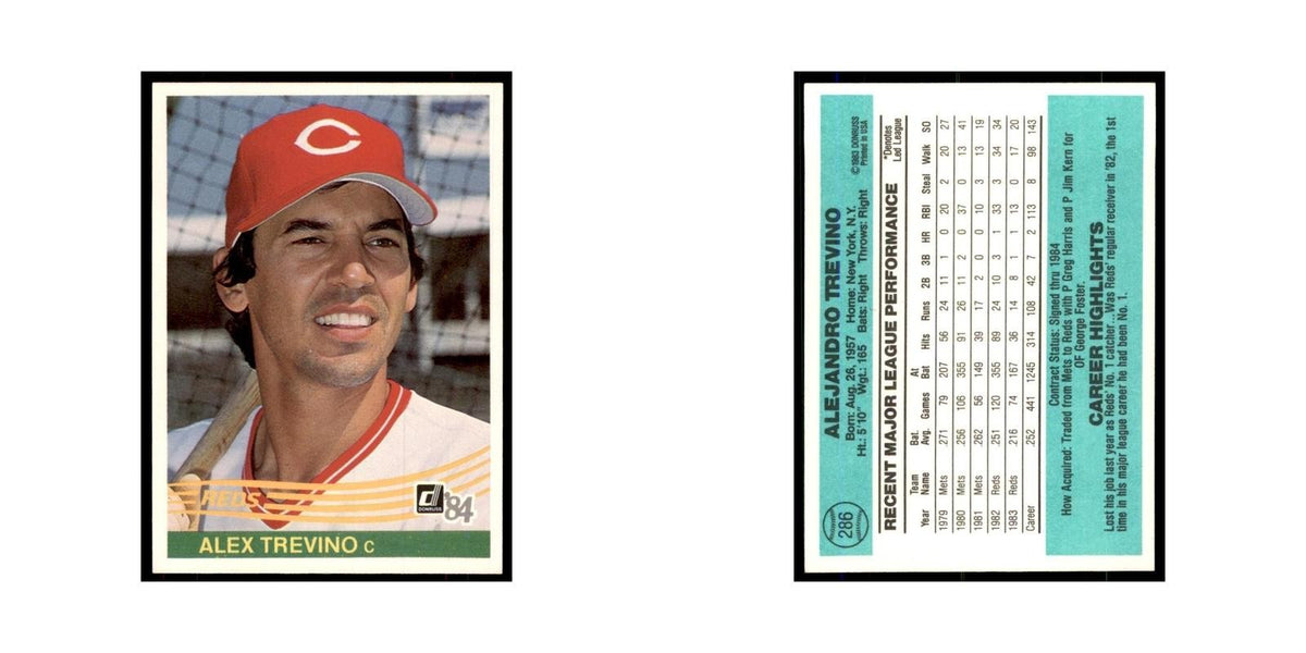 Alex Trevino 1984 Donruss #286 Cincinnati Reds Baseball Card NM