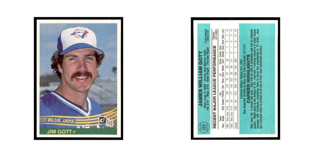 Jim Gott 1984 Donruss #268 Toronto Blue Jays Baseball Card NM