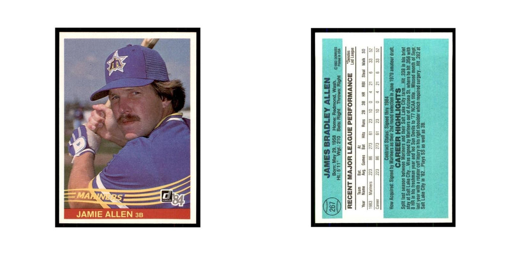 Jamie Allen Rookie 1984 Donruss #267 Seattle Mariners Baseball Card NM
