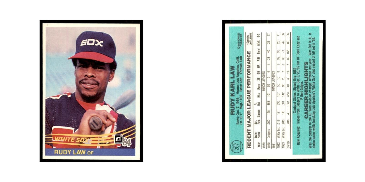 Rudy Law 1984 Donruss #257 Chicago White Sox Baseball Card NM
