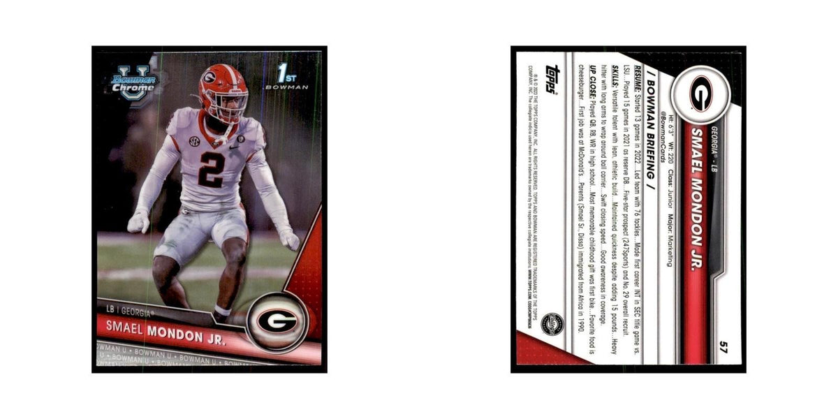 Smael Mondon Jr. 2023 Bowman University Chrome #57 Georgia Bulldogs NM