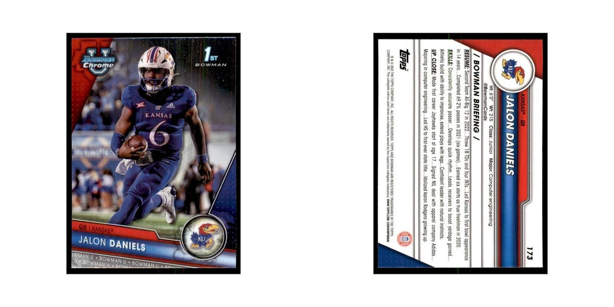 Jalon Daniels 2023 Bowman University Chrome #173 Kansas Jayhawks NM