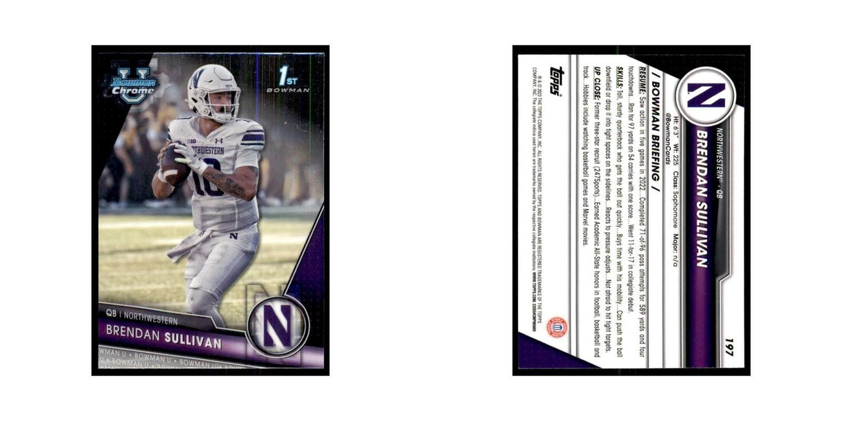 Brendan Sullivan 2023 Bowman University Chrome #197 Northwestern Wildcats NM
