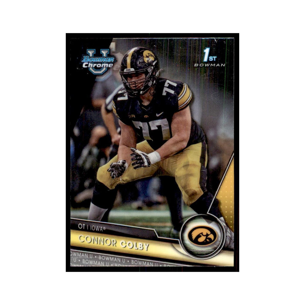 Connor Colby 2023 Bowman University Chrome #7 Iowa Hawkeyes Football Card NM