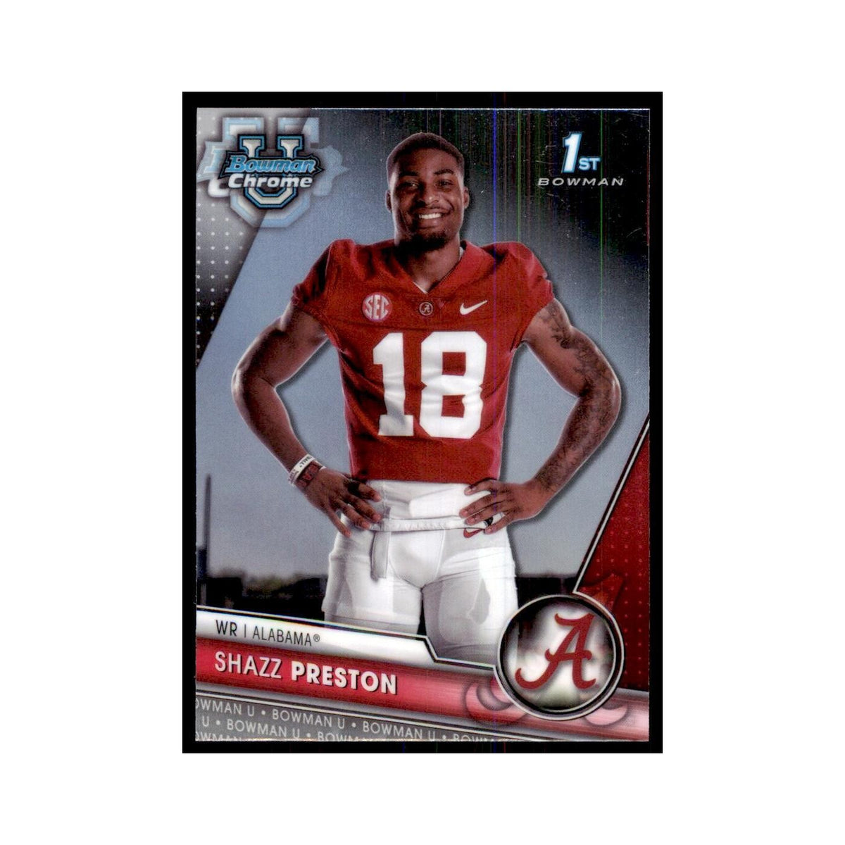 Shazz Preston 2023 Bowman University Chrome #59 Alabama Crimson Tide NM