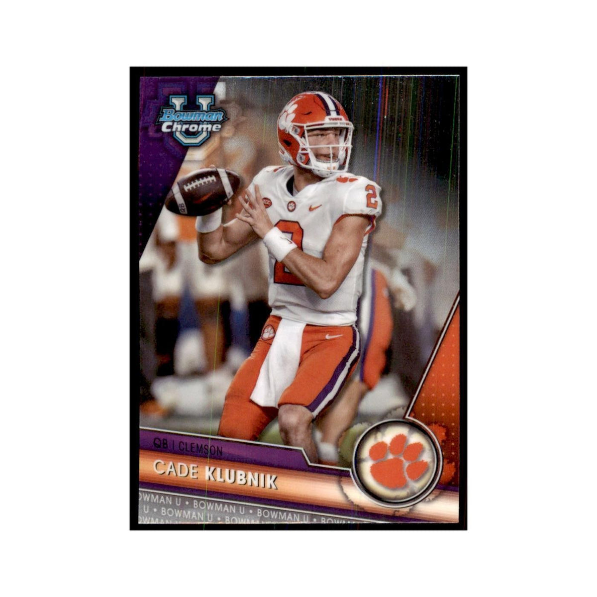 Cade Klubnik 2023 Bowman University Chrome #33 Clemson Tigers Football Card NM