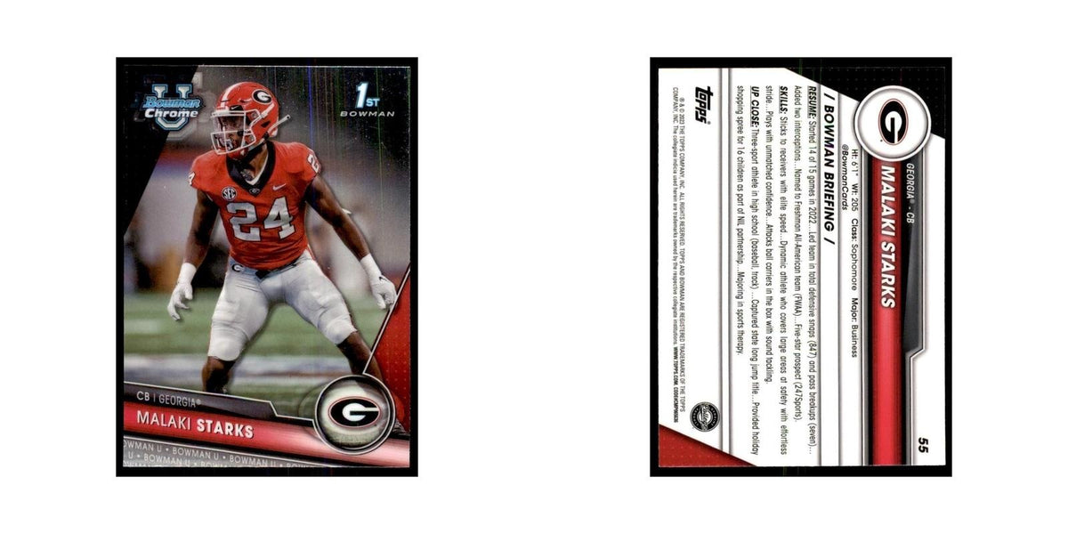 Malaki Starks 2023 Bowman University Chrome #55 Georgia Bulldogs NM