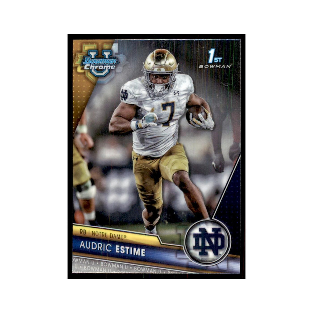 Audric Estime 2023 Bowman University Chrome #171 Notre Dame Fighting Irish NM