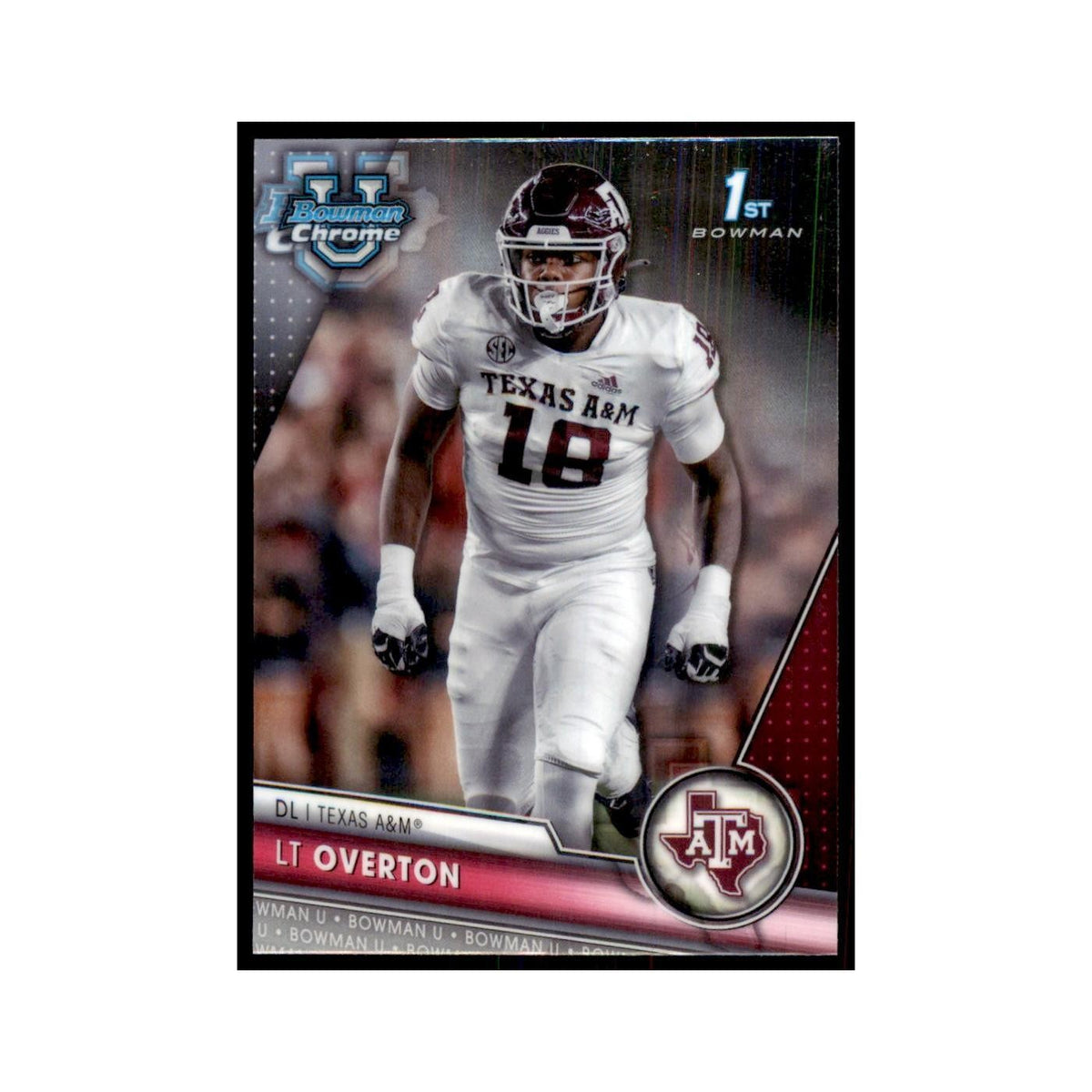 LT Overton 2023 Bowman University Chrome #139 Texas A&M Aggies Football Card NM