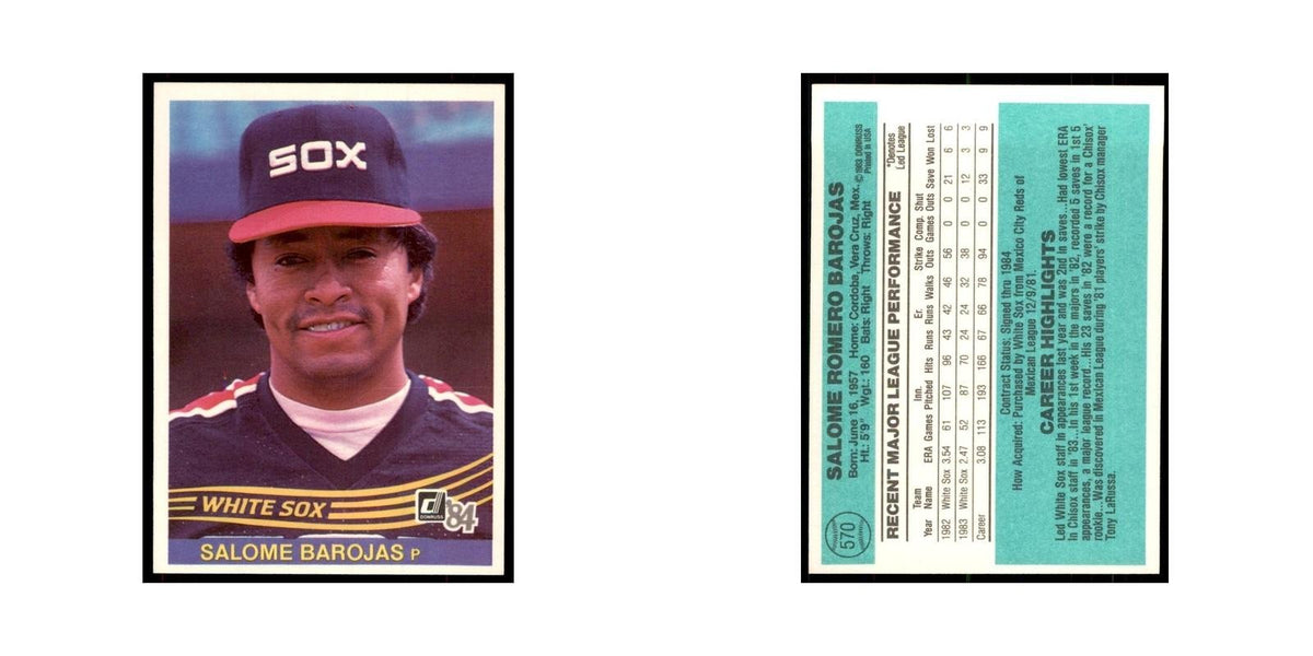 Salome Barojas 1984 Donruss #570 Chicago White Sox Baseball Card NM