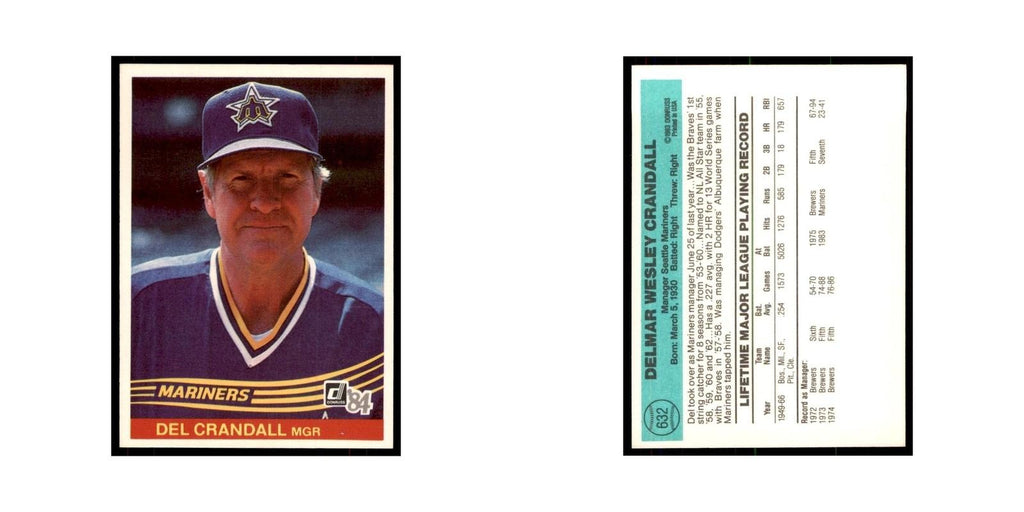 Del Crandall 1984 Donruss #632 Seattle Mariners Baseball Card NM