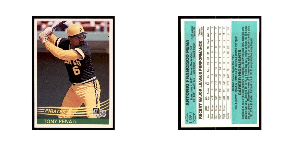 Tony Pena 1984 Donruss #186 Pittsburgh Pirates Baseball Card NM