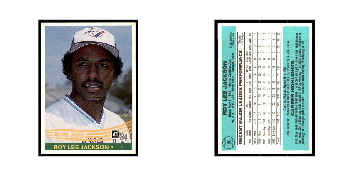 Roy Lee Jackson 1984 Donruss #195 Toronto Blue Jays Baseball Card NM