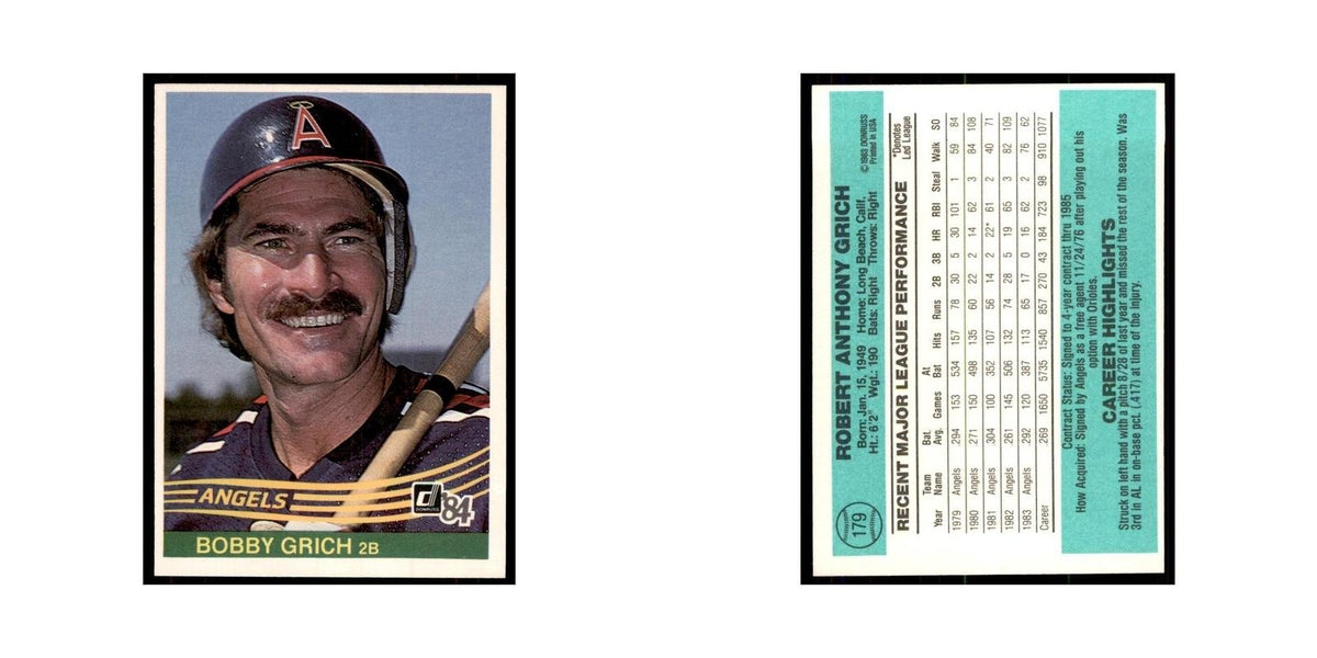 Bobby Grich 1984 Donruss #179 California Angels Baseball Card NM