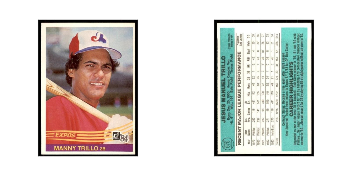 Manny Trillo 1984 Donruss #575 Montreal Expos Baseball Card NM