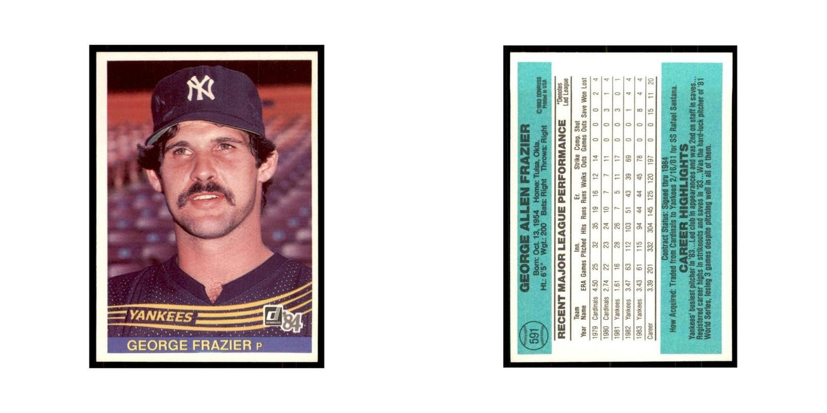 George Frazier 1984 Donruss #591 New York Yankees Baseball Card NM