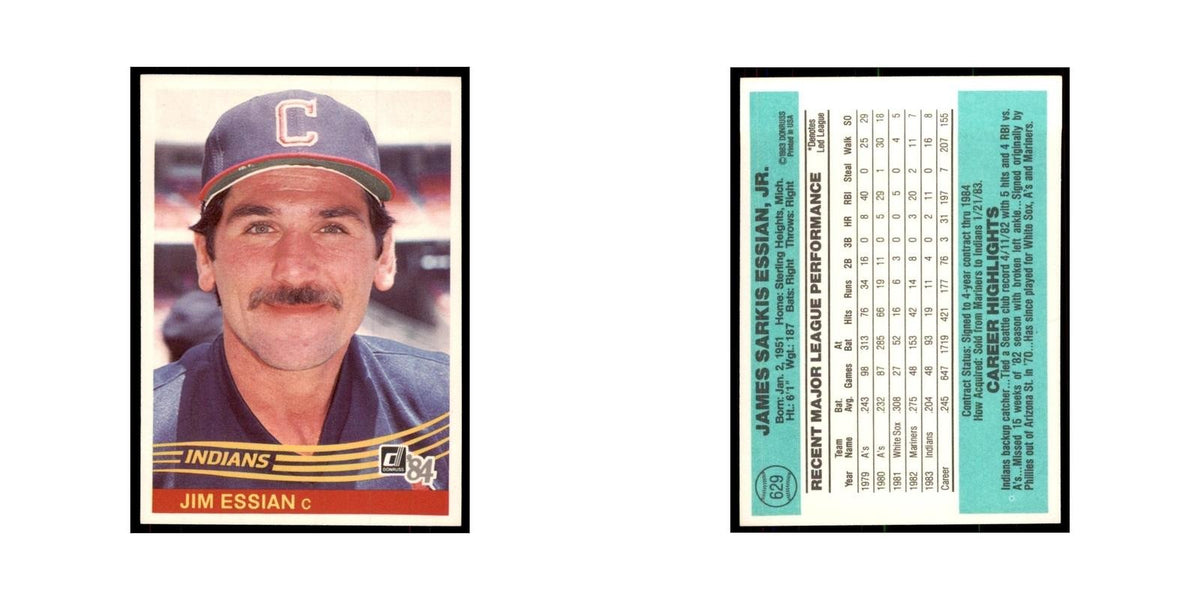 Jim Essian 1984 Donruss #629 Cleveland Indians Baseball Card NM
